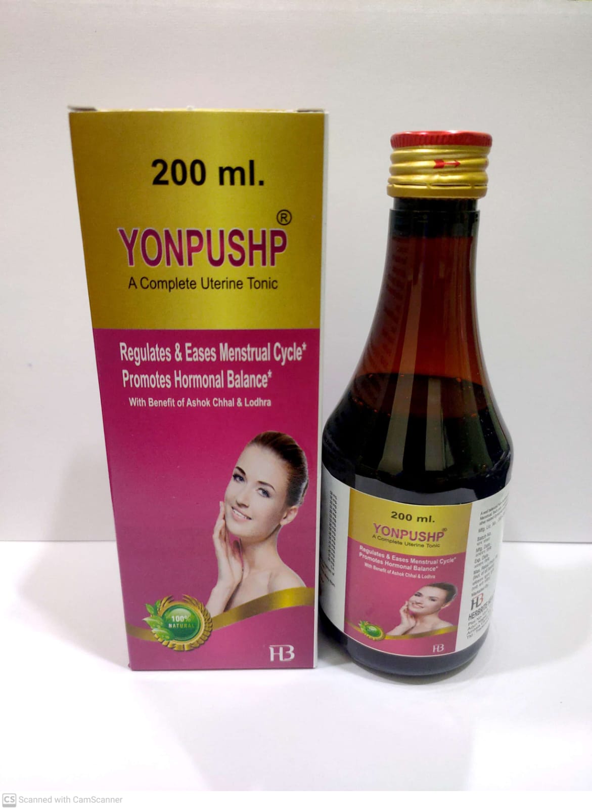 YONPUSHP Ayurvedic Uterine Tonic by Herbrite Healthcare for uterine health, menstrual wellness, hormonal balance, and women's reproductive support